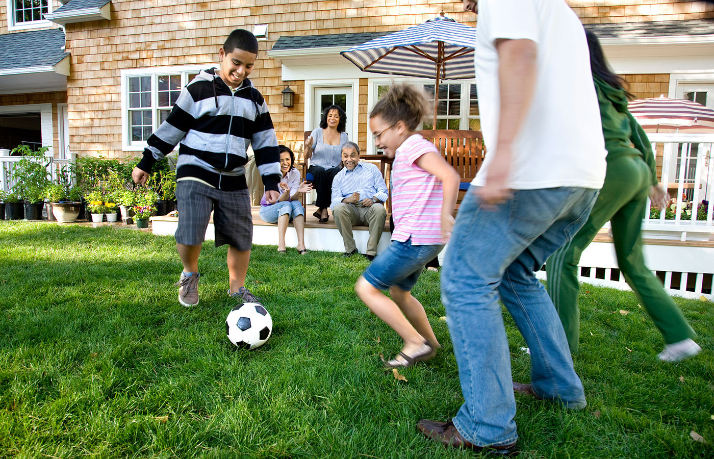 Family Playing Soccer at North Pointe