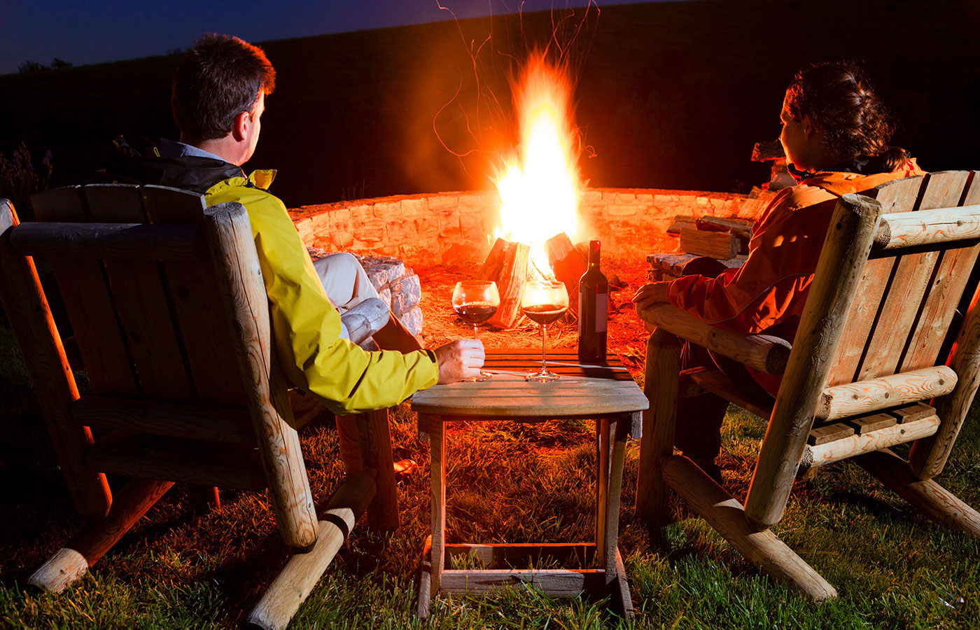 Friends around a Fire Pit at North Pointe